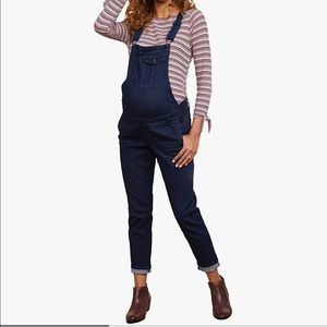 Motherhood Maternity Indigo Blue Overalls Dark Wash XL